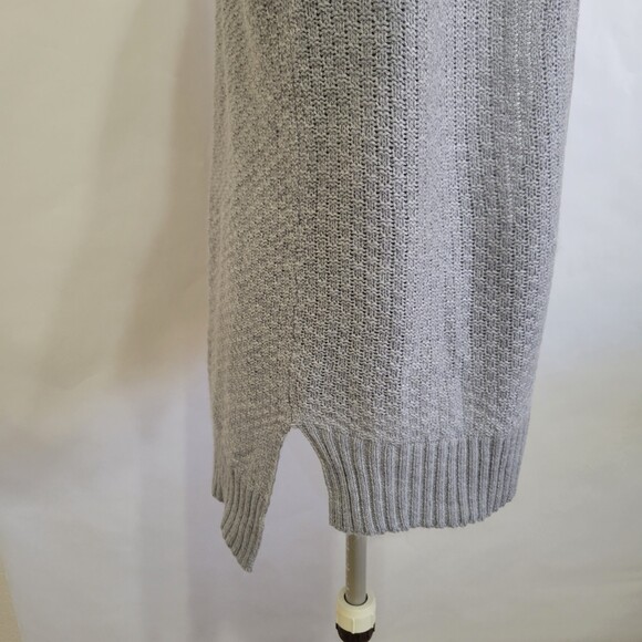 Moral Fiber gray knit open cardigan lattice detail back size medium - Picture 3 of 8